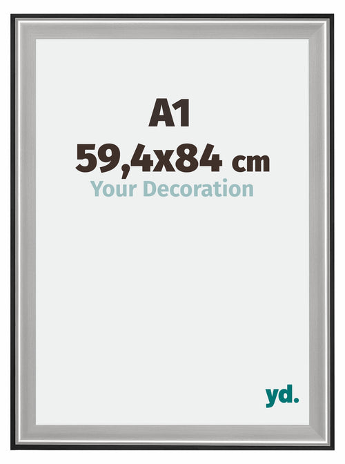 Birmingham Madera Marco de Fotos 59 4x84cm A1 Negro Plateado Pulido Tamano | Yourdecoration.es