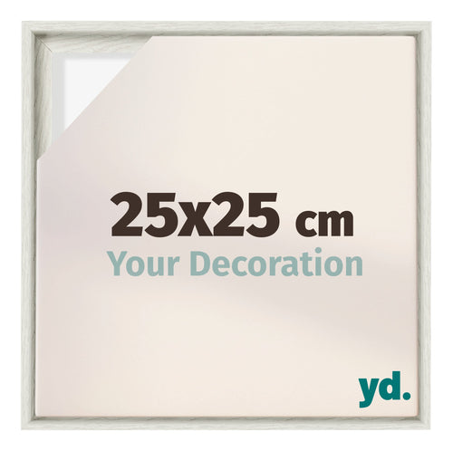 Lyon MDF Marco Flotante 25x25cm Blanco Lavado Delantera Tamano | Yourdecoration.es