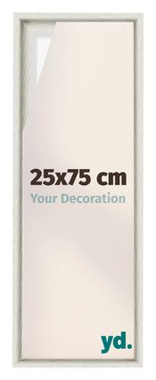 Lyon MDF Marco Flotante 25x75cm Blanco Lavado Delantera Tamano | Yourdecoration.es