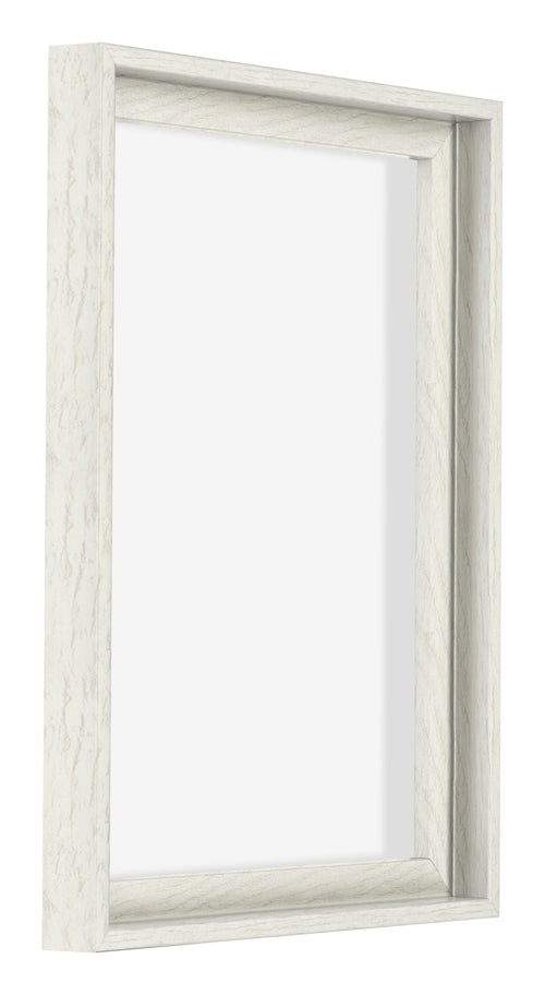 Lyon MDF Marco Flotante 3 4 Blanco Lavado Delantera Oblicuo | Yourdecoration.es