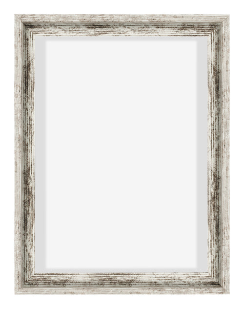 Lyon MDF Marco Flotante 3 4 Blanco Vintage Delantera | Yourdecoration.es