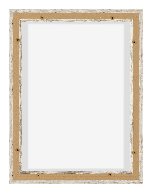Lyon MDF Marco Flotante 3 4 Blanco Vintage Trasera | Yourdecoration.es