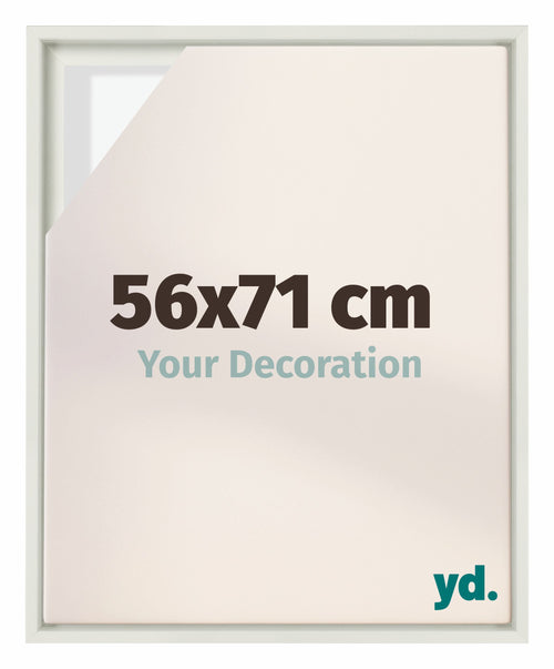 Lyon MDF Marco Flotante 56x71cm Blanco Mate Delantera Tamano | Yourdecoration.es