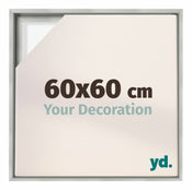 Lyon MDF Marco Flotante 60x60cm Plateado Mate Delantera Tamano | Yourdecoration.es
