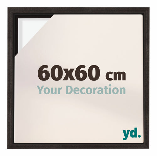 Lyon MDF Marco Flotante 60x60cm Roble Oscuro Delantera Tamano | Yourdecoration.es
