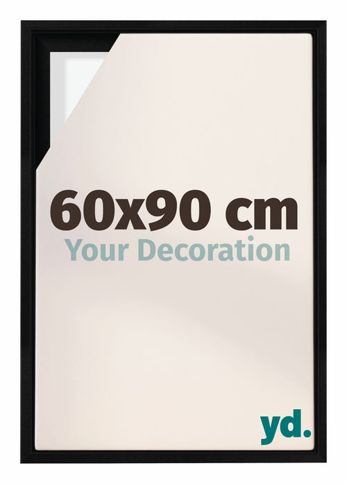Lyon MDF Marco Flotante 60x90cm Negro Mate Delantera Tamano | Yourdecoration.es