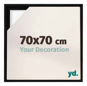 Lyon MDF Marco Flotante 70x70cm Negro Mate Delantera Tamano | Yourdecoration.es