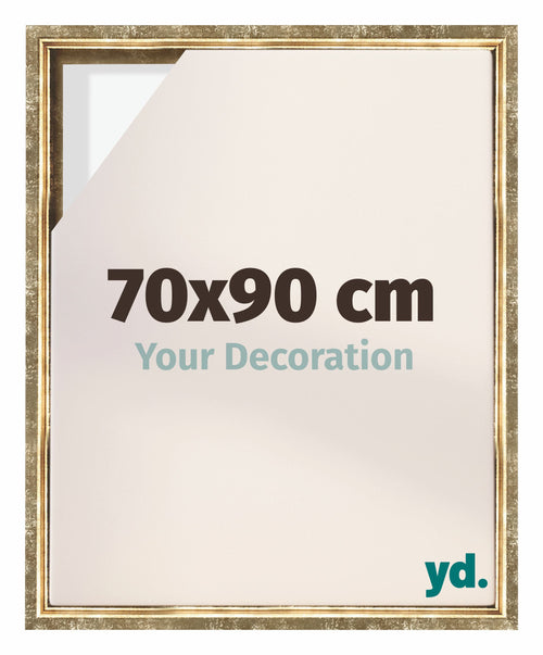 Lyon MDF Marco Flotante 70x90cm Dorado Antiguo Delantera Tamano | Yourdecoration.es
