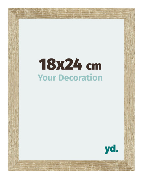 Mura MDF Marco de Fotos 18x24cm Sonoma Roble Parte delantera Tamano | Yourdecoration.es