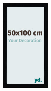 Mura MDF Marco de Fotos 50x100cm Negro muy brillante Parte delantera Tamano | Yourdecoration.es