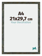 Mura MDF Marco de Fotos 21x29,7cm Azul y dorado fusionado Parte delantera Tamano | Yourdecoration.es