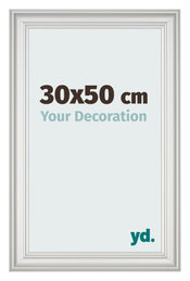 Marco de Fotos 30x50cm Blanco Barrido MDF Lazio Delantera Tamano | Yourdecoration.es