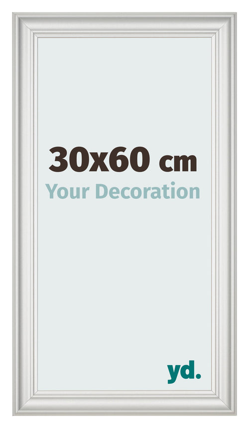 Marco de Fotos 30x60cm Blanco Barrido MDF Lazio Delantera Tamano | Yourdecoration.es