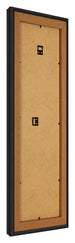 Marco de Fotos 37 5x98cm Negro Grano De Madera MDF Lazio Trasera Oblicuo | Yourdecoration.es