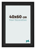 Marco de Fotos 40x60cm Negro Grano De Madera MDF Lazio Delantera Tamano | Yourdecoration.es