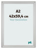 Marco de Fotos 42x59 4cm A2 Plateado Mate MDF Lazio Delantera Tamano | Yourdecoration.es