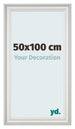 Marco de Fotos 50x100cm Blanco Barrido MDF Lazio Delantera Tamano | Yourdecoration.es
