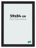 Marco de Fotos 59x84cm Negro Grano De Madera MDF Lazio Delantera Tamano | Yourdecoration.es