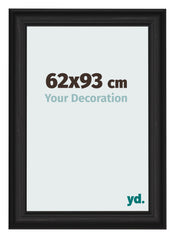 Marco de Fotos 62x93cm Negro Grano De Madera MDF Lazio Delantera Tamano | Yourdecoration.es