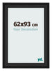 Marco de Fotos 62x93cm Negro Grano De Madera MDF Lazio Delantera Tamano | Yourdecoration.es