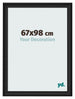 Marco de Fotos 67x98cm Negro Grano De Madera MDF Lazio Delantera Tamano | Yourdecoration.es