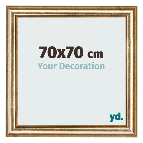 Marco de Fotos 70x70cm Dorado Antiguo MDF Lazio Delantera Tamano | Yourdecoration.es