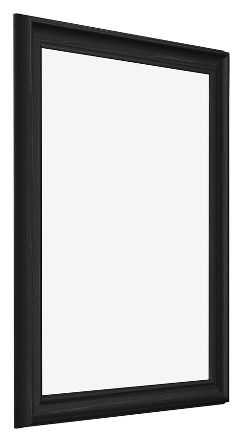 Marco de Fotos 70x90cm Negro Grano De Madera MDF Lazio Delantera Oblicuo | Yourdecoration.es