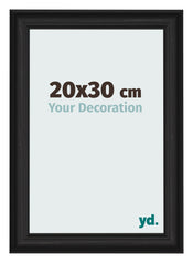 Marco de Fotos 20x30cm Negro Grano De Madera MDF Lazio Delantera Tamano | Yourdecoration.es
