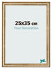 Marco de Fotos 25x35cm Dorado Antiguo MDF Lazio Delantera Tamano | Yourdecoration.es