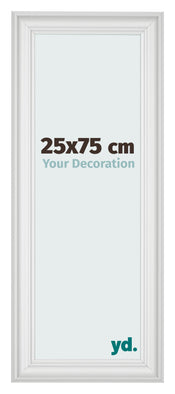 Marco de Fotos 25x75cm Blanco Barrido MDF Lazio Delantera Tamano | Yourdecoration.es
