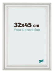 Marco de Fotos 32x45cm Blanco Barrido MDF Lazio Delantera Tamano | Yourdecoration.es
