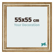 Marco de Fotos 55x55cm Dorado Antiguo MDF Lazio Delantera Tamano | Yourdecoration.es