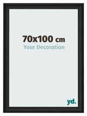 Marco de Fotos 70x100cm Negro Grano De Madera MDF Lazio Delantera Tamano | Yourdecoration.es