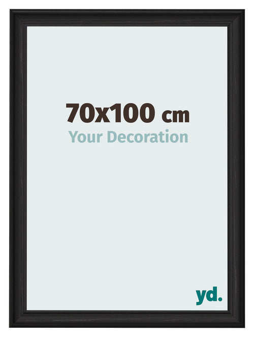 Marco de Fotos 70x100cm Negro Grano De Madera MDF Lazio Delantera Tamano | Yourdecoration.es