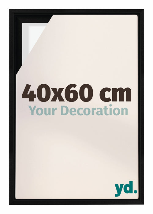 Lyon MDF Marco Flotante 40x60cm Negro Mate Delantera Tamano | Yourdecoration.es
