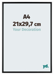 Aurora Aluminio Marco de Fotos 21x29-7cm A4 Negro Mate Parte Delantera Tamano | Yourdecoration.es