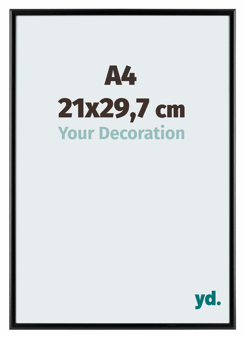 Aurora Aluminio Marco de Fotos 21x29-7cm A4 Negro Mate Parte Delantera Tamano | Yourdecoration.es