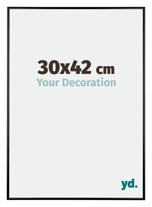 Austin Aluminio Marco de Fotos 30x42cm Negro muy brillante Parte delantera Tamano | Yourdecoration.es