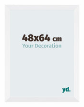Catania MDF Marco de Fotos 48x64cm Blanco Delantera Tamano | Yourdecoration.es