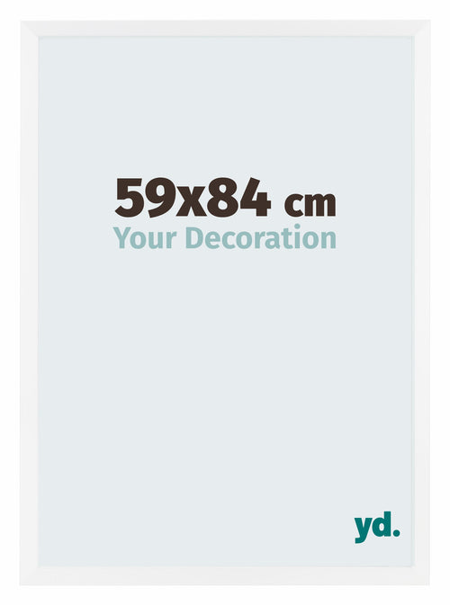 Catania MDF Marco de Fotos 59x84cm Blanco Delantera Tamano | Yourdecoration.es