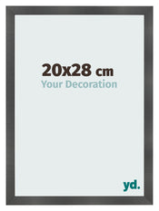 Marco de Fotos 20x28cm Negro Plateado Pulido MDF Pisa Delantera Tamano | Yourdecoration.es