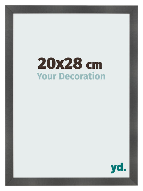Marco de Fotos 20x28cm Negro Plateado Pulido MDF Pisa Delantera Tamano | Yourdecoration.es
