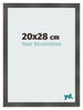 Marco de Fotos 20x28cm Negro Plateado Pulido MDF Pisa Delantera Tamano | Yourdecoration.es