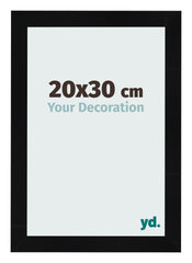 Marco de Fotos 20x30cm Negro Plateado Pulido MDF Pisa Delantera Tamano | Yourdecoration.es