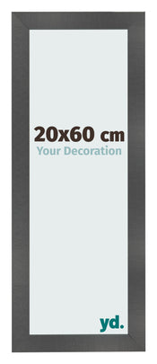 Marco de Fotos 20x60cm Negro Plateado Pulido MDF Pisa Delantera Tamano | Yourdecoration.es