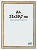 Marco de Fotos 21x29 7cm A4 Dorado Antiguo MDF Lazio Delantera Tamano | Yourdecoration.es
