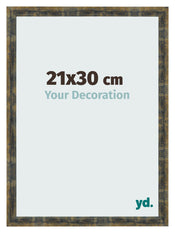 Marco de Fotos 21x30cm Azul Y Dorado Fusionado MDF Pisa Delantera Tamano | Yourdecoration.es