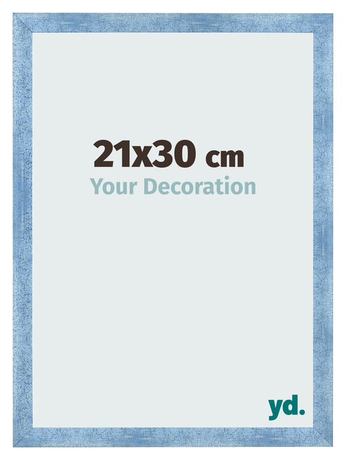 Marco de Fotos 21x30cm Claro Azul Barrido MDF Pisa Delantera Tamano | Yourdecoration.es