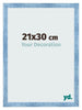 Marco de Fotos 21x30cm Claro Azul Barrido MDF Pisa Delantera Tamano | Yourdecoration.es
