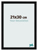Marco de Fotos 21x30cm Negro Plateado Pulido MDF Pisa Delantera Tamano | Yourdecoration.es